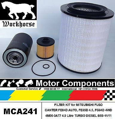 FUSO CANTER FE84D AUTO FE85D 4.5 FG84D 4WD, 4M50-3AT7 4.9 Litre TURBO FILTER KIT