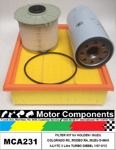 HOLDEN Colorado RC Rodeo RA ISUZU D-Max 4JJ1TC TURBO DIESEL 2007-2012 FILTER KIT