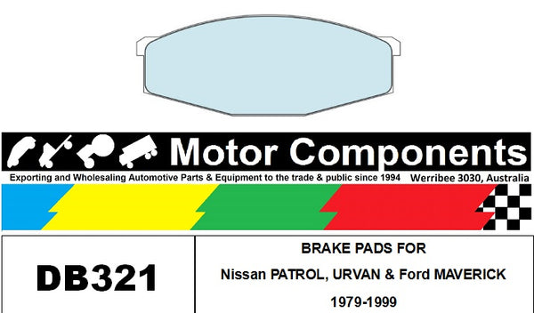 BRAKE PADS ABP321 TO SUIT Nissan PATROL, URVAN & Ford MAVERICK 1979-1999