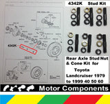 Axle Stud Nut Kit for Landcruiser 79-99 40 50 60 70 80 Series Hilux 4WD 79-05