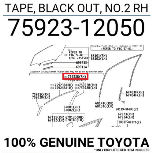 TAPE, BLACK OUT, NO.2 RH 7592312050