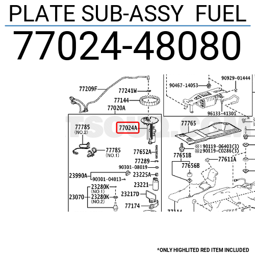 PLATE SUB-ASSY FUEL 7702448080