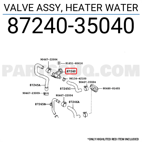 HEATER TAP VALVE ASSY, HEATER WATER 8724035040