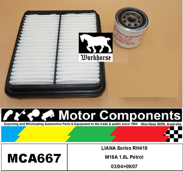 FILTER SERVICE KIT for SUZUKI LIANA Series RH418 M18A 1.8L Petrol 03/04>09/07