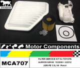 FILTER KIT for TOYOTA AURION 2GR-FE 3.5L V6  06 >12 MODULE fuel filter