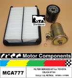 FILTER SERVICE KIT FOR TOYOTA CELICA ST160 1S-ILU 1.8L PETROL 8/85>1/89
