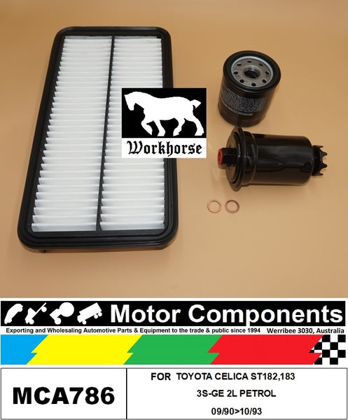 FILTER KIT OIL AIR FUEL for TOYOTA CELICA ST182,183 3S-GE 2L PETROL 09/90>10/93