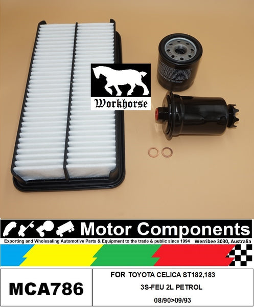 FILTER KIT OIL AIR FUEL for TOYOTA CELICA ST182,183 3S-FEU 2L PETROL 08/90>09/93