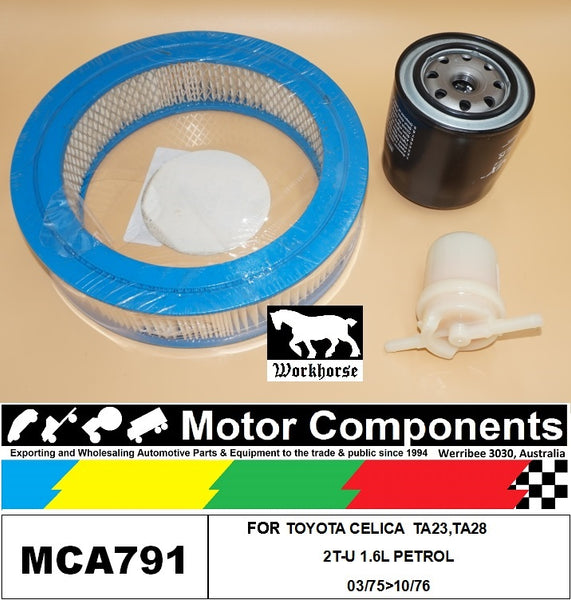 FILTER SERVICE KIT for TOYOTA CELICA TA23 TA28 2T-U 1.6L PETROL 03/75>10/76