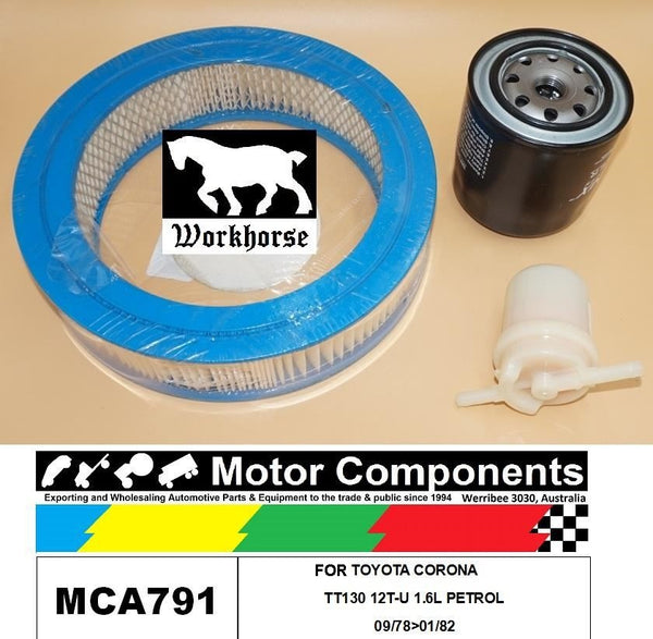 FILTER SERVICE KIT for TOYOTA CORONA TT130 12T-U 1.6L PETROL 09/78>01/82