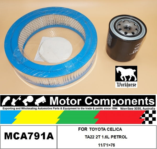 FILTER SERVICE KIT for TOYOTA CELICA TA22 2T 1.6L PETROL 11/71>76