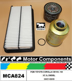 FILTER SERVICE KIT FOR TOYOTA COROLLA CE100 2C 2L DIESEL 06/91>05/95