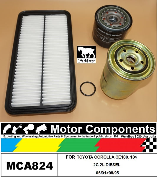 FILTER SERVICE KIT FOR TOYOTA COROLLA CE100 2C 2L DIESEL 06/91>05/95