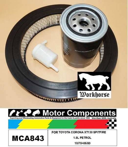 FILTER SERVICE KIT for TOYOTA CORONA XT130 SPITFIRE 1.9L PETROL 10/79>06/80