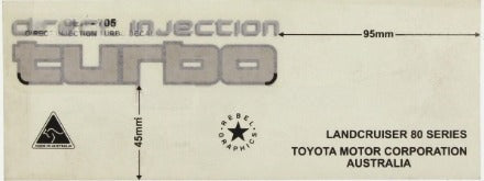 LandCruiser 80 Series Tail Gate Decal 'Direct Injection Turbo' OEA705