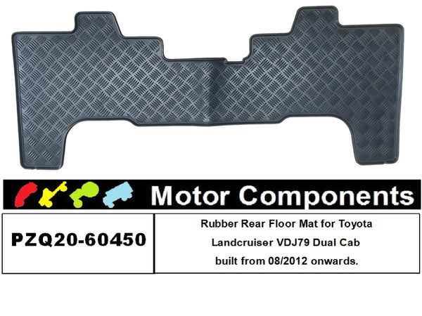 Rubber Rear Floor Mat for Toyota  Landcruiser VDJ79 Dual Cab  8/2012 onwards