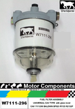 DIESEL FUEL FILTER WATER SEPARATOR ASSEMBLY W7111-296 replaces CAV 7111/296