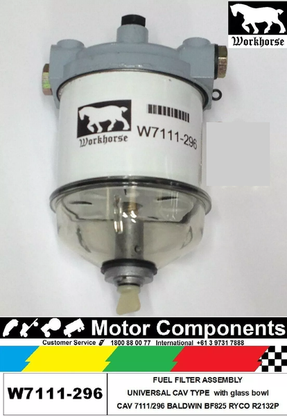 DIESEL FUEL FILTER WATER SEPARATOR ASSEMBLY W7111-296 replaces CAV 7111/296