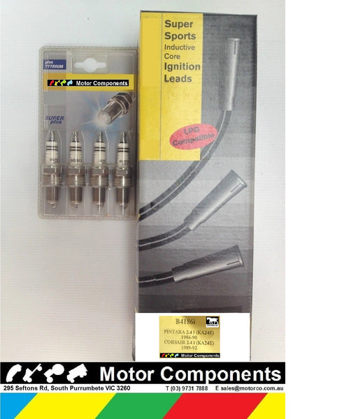 SPARK PLUG & LEAD SET for FORD CORSAIR 1986>90 NISSAN PINTARA 1989>92