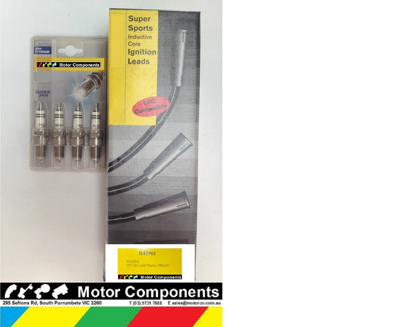 SPARK PLUG & LEAD SET for MAZDA 929  2 Litre 1982 > 1987