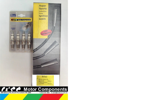 SPARK PLUG & IGNITION LEADS for SUZUKI SWIFT SF416 89>1995 BALENO SY416 95>2001