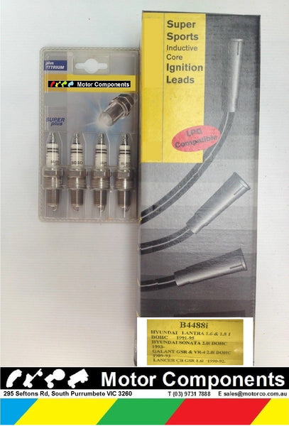 SPARK PLUG & IGNITION LEADS for HYUNDAI LANTRA 1.6L 1.8L 1991>95 SONATA 2L 93>98
