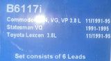 SPARK PLUG & IGNITION LEADS for GMH COMMODORE CALAIS VR VP VQ V6 3.8L 1991> 1993