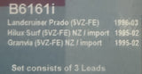 SPARK PLUG & LEADS for TOYOTA PRADO VZJ95 7/1996>2/2003 SURF VZN185 12/95>9/2002