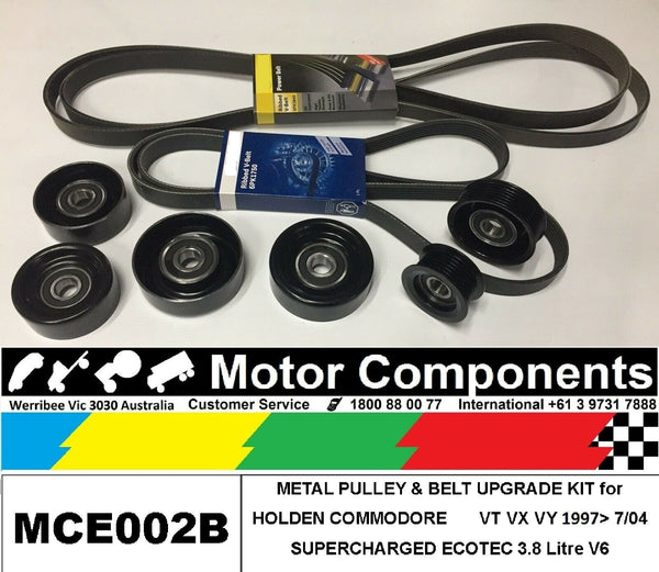 METAL PULLEY UPGRADE KIT for HOLDEN COMMODORE  VT VX VY 3.8L V6 SUPERCHARGED