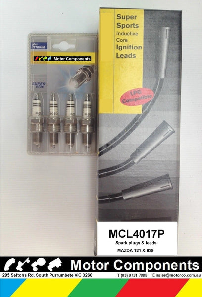 SPARK PLUGS & LEAD SET for MAZDA 121 1976>80 929 1973>87