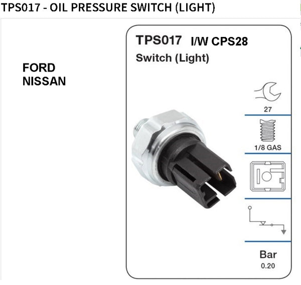 Tridon Oil Pressure Switch TPS017 I/W CPS28