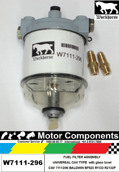 DIESEL FUEL FILTER WATER SEPARATOR ASSEMBLY W7111-296 replaces CAV 7111/296