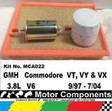 FILTER SERVICE KIT Oil Air Fuel HOLDEN Commodore VT VY VX 3.8L V6 9/97-7/04