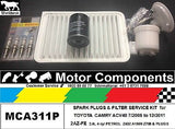 SPARK PLUGS & FILTER KIT Air Oil Fuel for TOYOTA CAMRY ACV40 2.4L 2AZ-FE 4 cyl