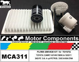 FILTER SERVICE KIT Air Oil Fuel for TOYOTA CAMRY ACV40 2.4L 2AZ-FE 4 cyl 06 > 11