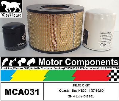 FILTER SERVICE KIT Air Fuel Oil for TOYOTA COASTER HB30 2H 4L Diesel 1987 > 90