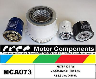 MAZDA B2200 R2 2.2 Litre DIESEL OHV  FILTER SERVICE KIT 2/85-3/96