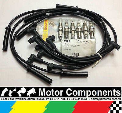IGNITION LEADS & SPARK PLUGS for FORD FALCON XF FE 84-88 FAIRLANE ZL 86-89