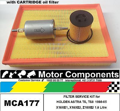 FILTER KIT for HOLDEN ASTRA TS X18XE1, Z18XE2 Z18XE 1.8L W/Cartridge oil 98-05