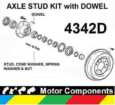 Axle Stud & Nut Kit with DOWELS for Landcruiser 1979-99 & Hilux 4WD 1979-2005