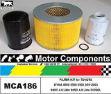 FILTER KIT for TOYOTA DYNA 4500 5500 6500 S05C 4.6L S05D 4.9L J05C 5.3L 2001 >03