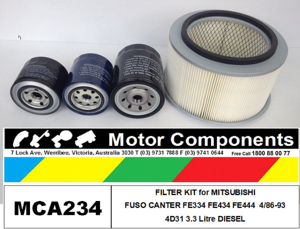 FILTER KIT for MITSUBISHI FUSO CANTER FE334 FE434 FE444 Diesel 3.3L 4D31 4/86-93