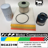 HOLDEN RODEO 4JJ1TC 3L TURBO DIESEL  FILTER KIT with Water Separator 2007 > 2008