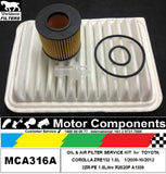 FILTER SERVICE KIT Air Oil for TOYOTA COROLLA ZRE152 1.8L 2ZR-FE 2009 > 2012