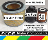 FILTER SERVICE KIT for NISSAN PATROL GU 3Litre TURBO DIESEL ZD30 OIL AIR FUEL