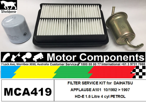 FILTER SERVICE KIT Air Oil Fuel for DAIHATSU APPLAUSE A101 HD-E 1.6L 10/92 > 97