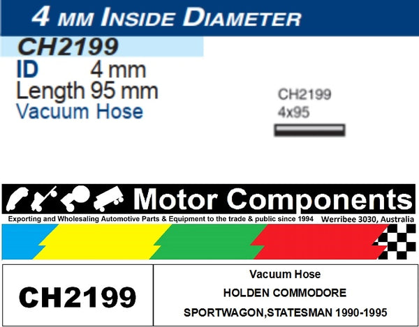 Vacuum Hose CH2199 FOR HOLDEN COMMODORE SPORTWAGON,STATESMAN 1990-1995