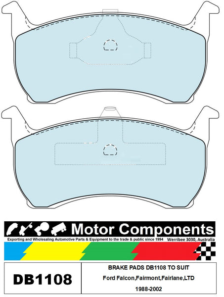 BRAKE PADS DB1108 TO SUIT Ford Falcon,Fairmont,Fairlane,LTD 1988-2002