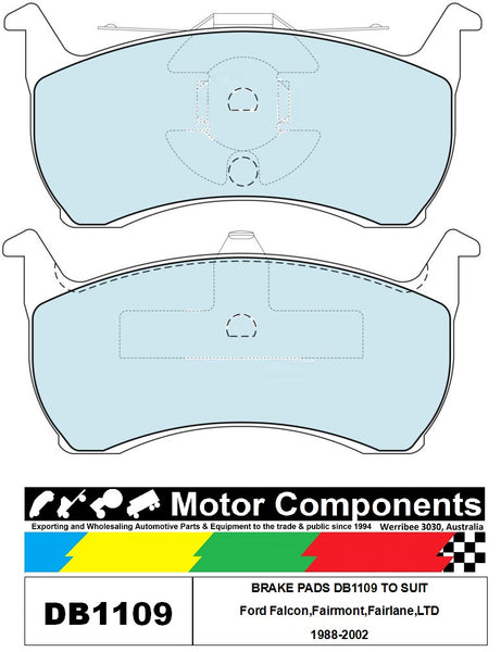 BRAKE PADS DB1109 TO SUIT Ford Falcon,Fairmont,Fairlane,LTD  1988-2002