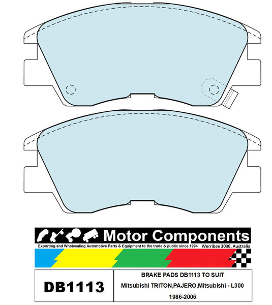 BRAKE PADS DB1113 TO SUIT Mitsubishi TRITON,PAJERO,Mitsubishi - L300 1986-2006